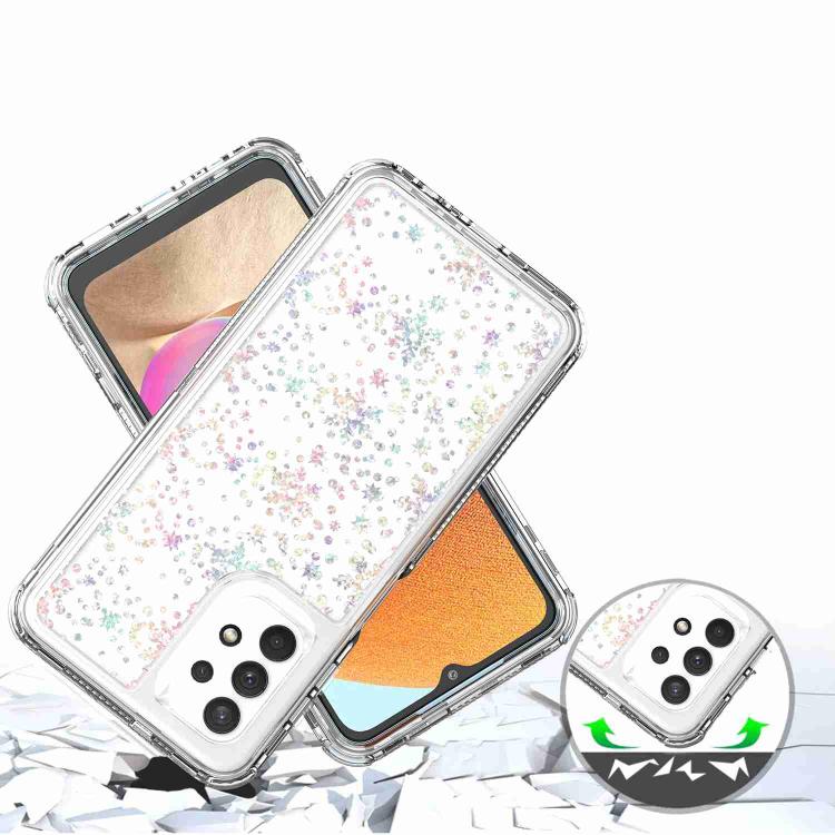 For Samsung Galaxy A32 5G Transparent Acrylic Laser Paper Phone Case