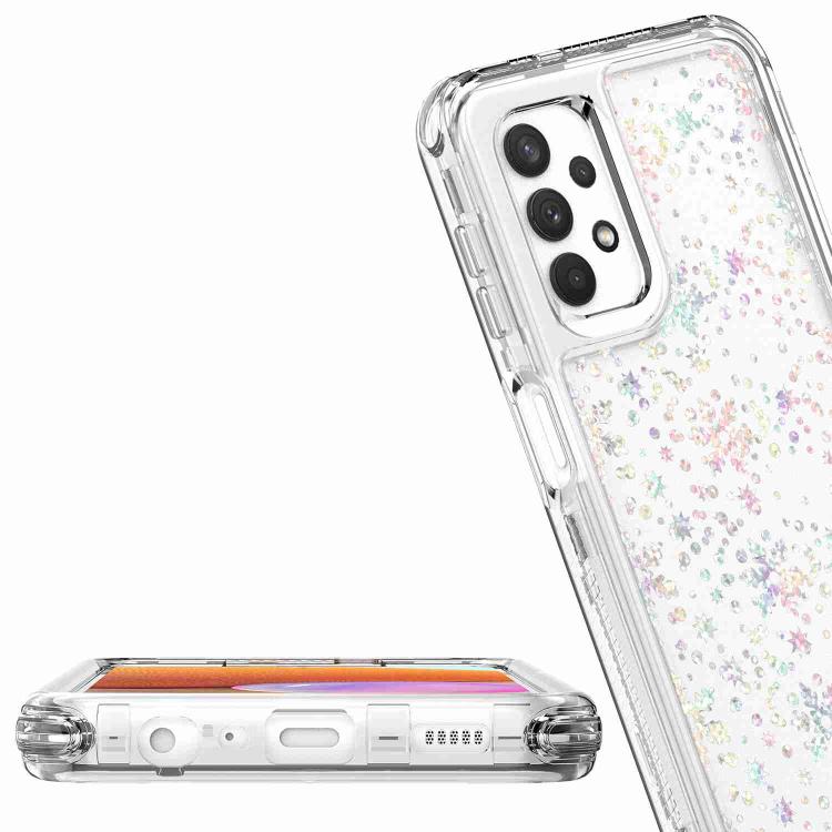 For Samsung Galaxy A32 5G Transparent Acrylic Laser Paper Phone Case