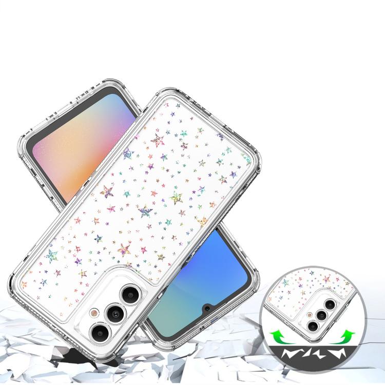 For Samsung Galaxy A05s Transparent Acrylic Laser Paper Phone Case