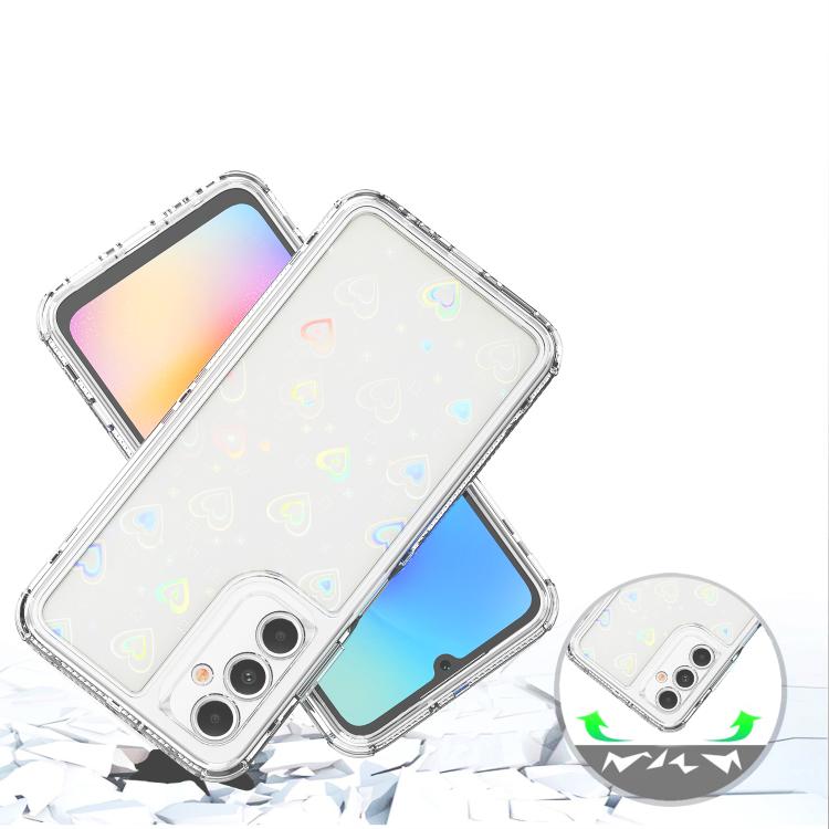 For Samsung Galaxy A05s Transparent Acrylic Laser Paper Phone Case
