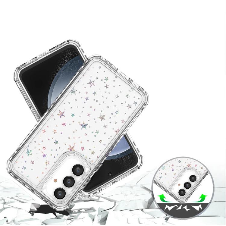 For Samsung Galaxy S24 FE 5G Transparent Acrylic Laser Paper Phone Case