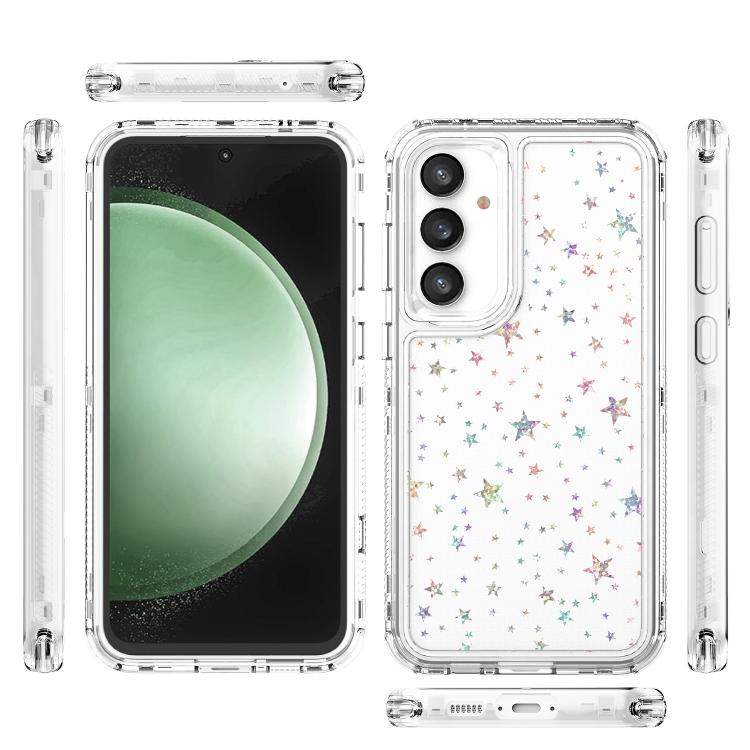 For Samsung Galaxy S25 / S24 5G Transparent Acrylic Laser Paper Phone Case