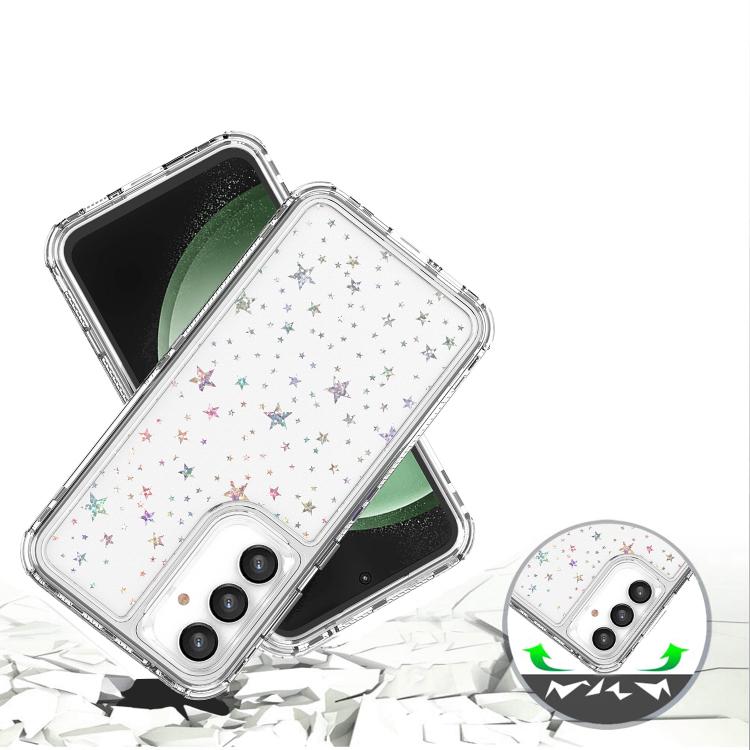 For Samsung Galaxy S25 / S24 5G Transparent Acrylic Laser Paper Phone Case