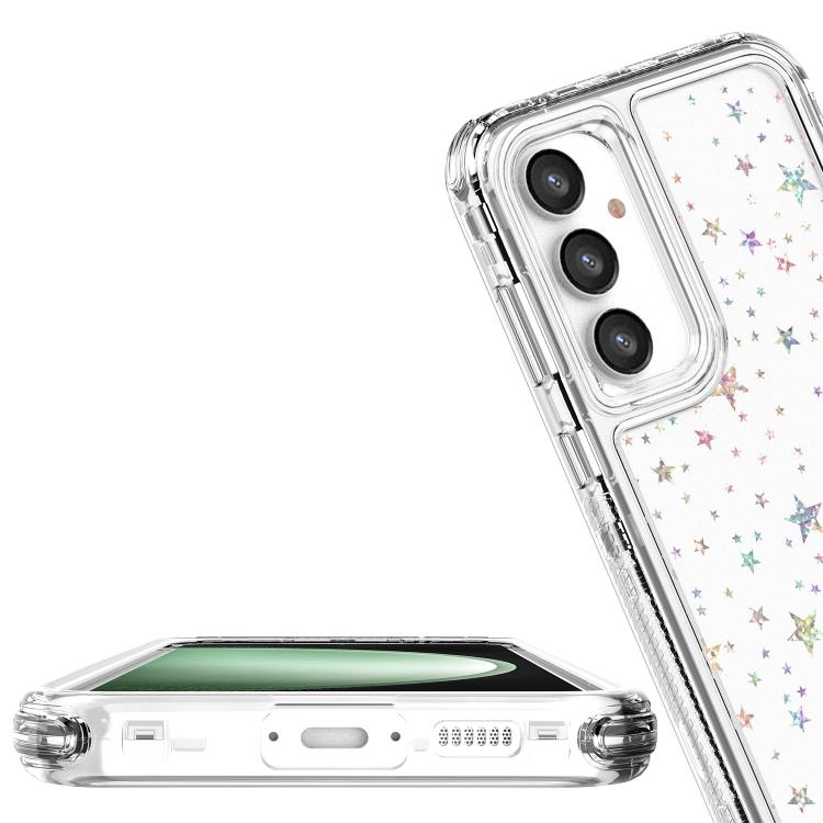 For Samsung Galaxy S25 / S24 5G Transparent Acrylic Laser Paper Phone Case