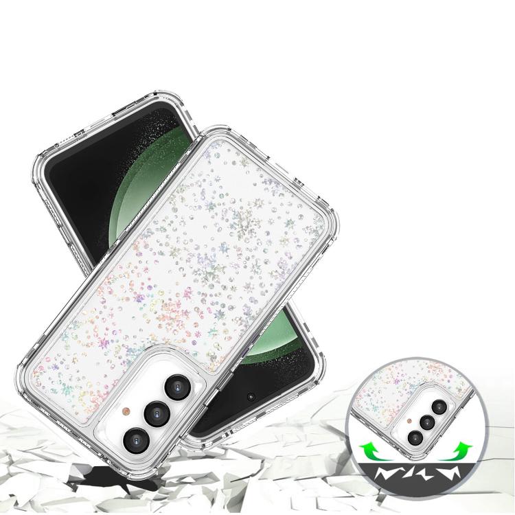 For Samsung Galaxy S25 / S24 5G Transparent Acrylic Laser Paper Phone Case