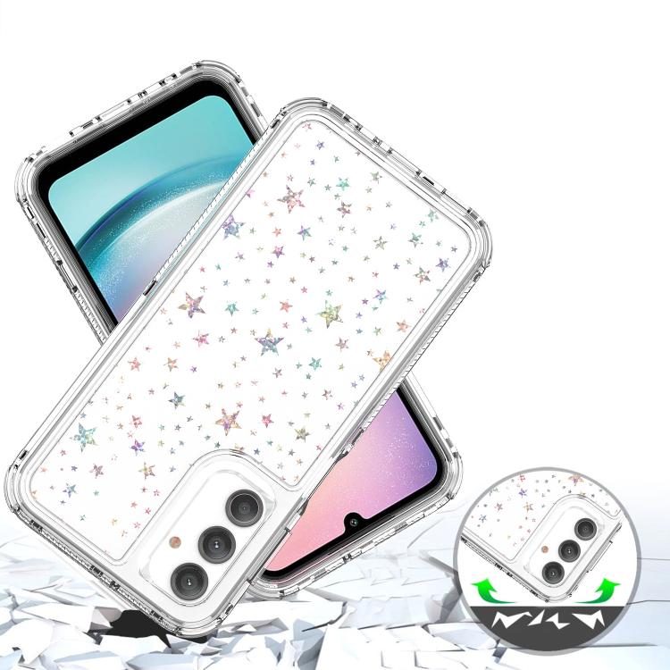 For Samsung Galaxy A24 4G Transparent Acrylic Laser Paper Phone Case