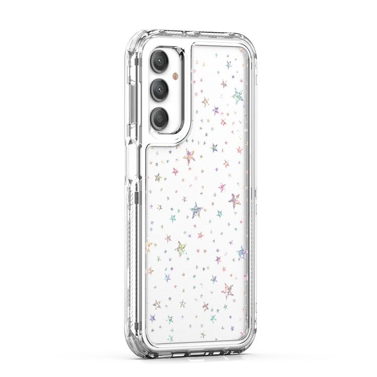 For Samsung Galaxy A24 4G Transparent Acrylic Laser Paper Phone Case