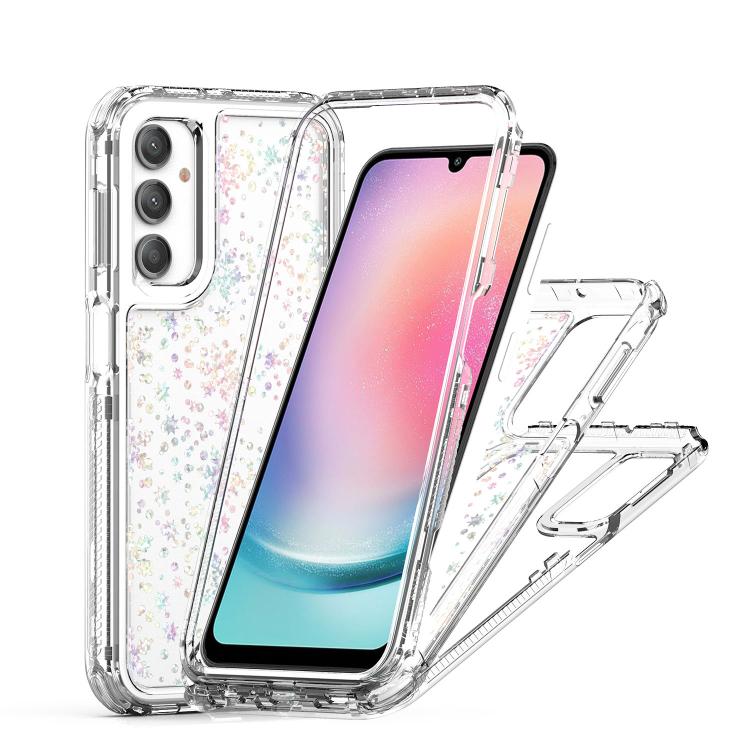 For Samsung Galaxy A24 4G Transparent Acrylic Laser Paper Phone Case