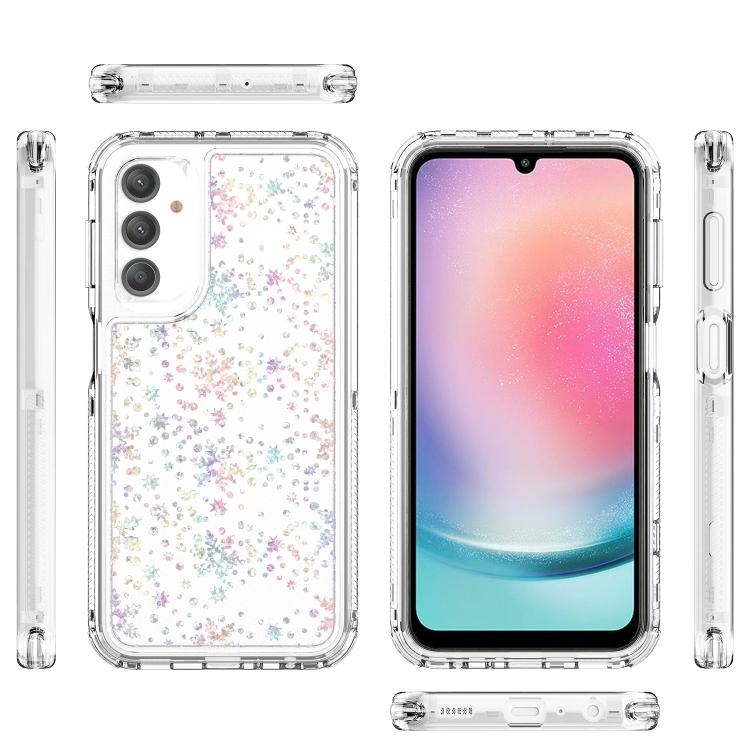 For Samsung Galaxy A24 4G Transparent Acrylic Laser Paper Phone Case