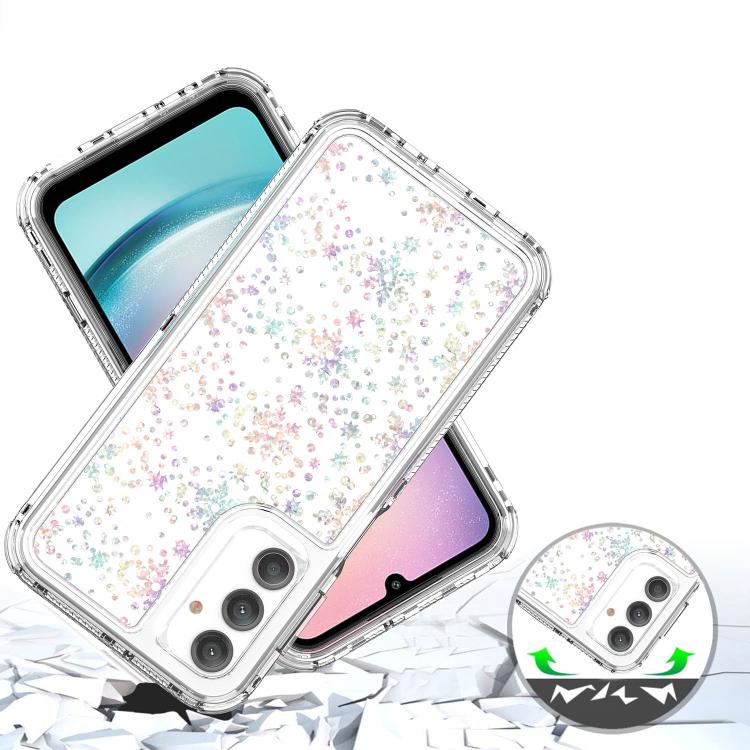 For Samsung Galaxy A24 4G Transparent Acrylic Laser Paper Phone Case