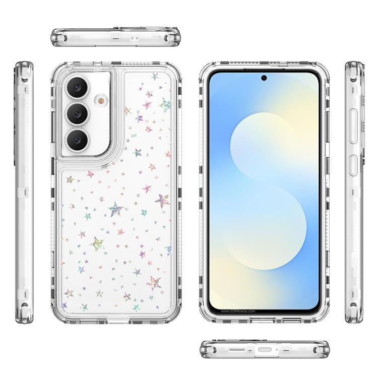 For Samsung Galaxy S25 FE 5G Transparent Acrylic Laser Paper Phone Case