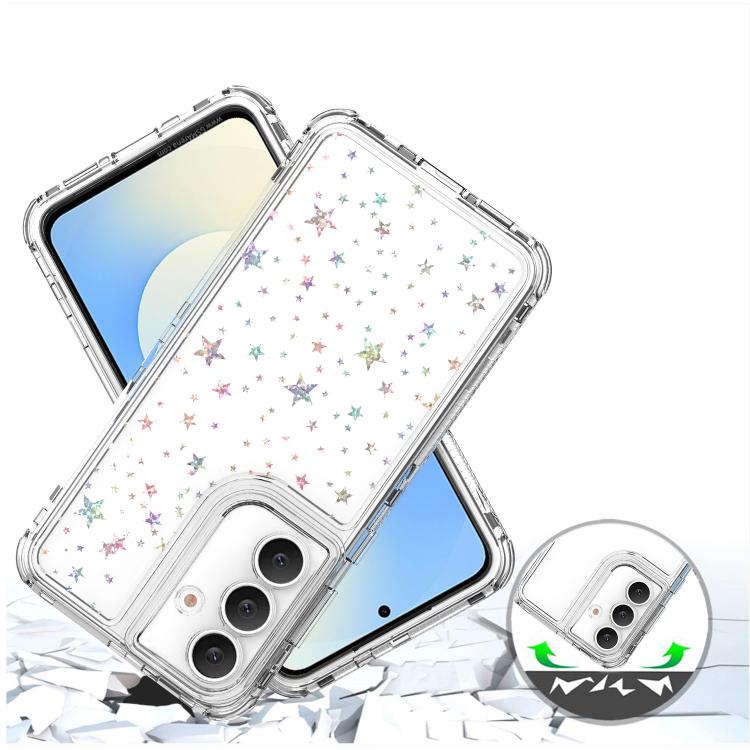 For Samsung Galaxy S25 FE 5G Transparent Acrylic Laser Paper Phone Case