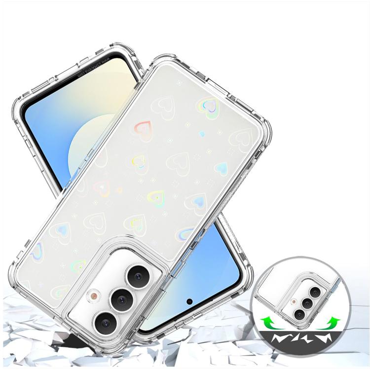 For Samsung Galaxy S25 FE 5G Transparent Acrylic Laser Paper Phone Case