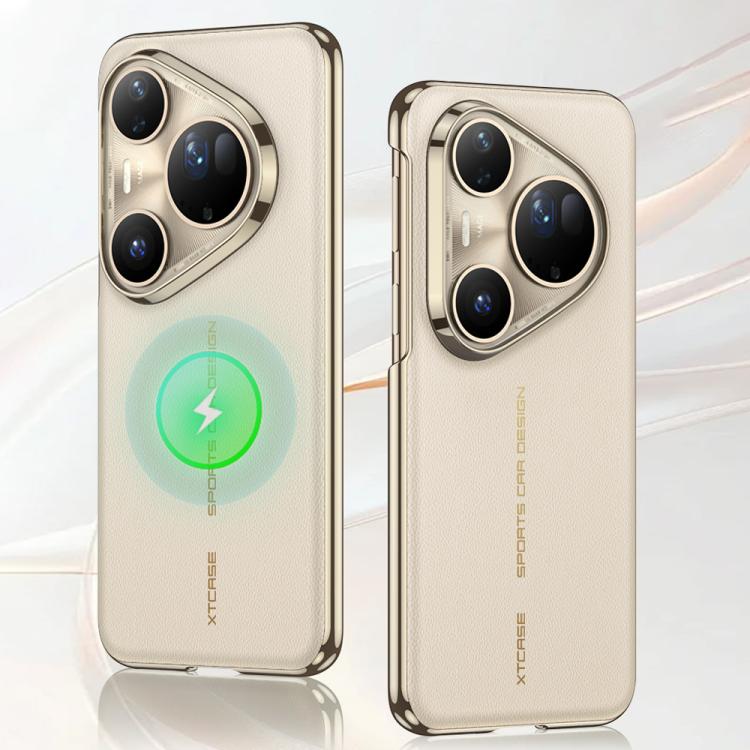 For Huawei Pura 80 Ultra 5G GKK Electroplated Plain Leather Magnetic Phone Case