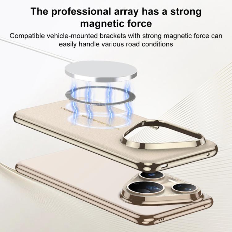 For Huawei Pura 80 Ultra 5G GKK Electroplated Plain Leather Magnetic Phone Case
