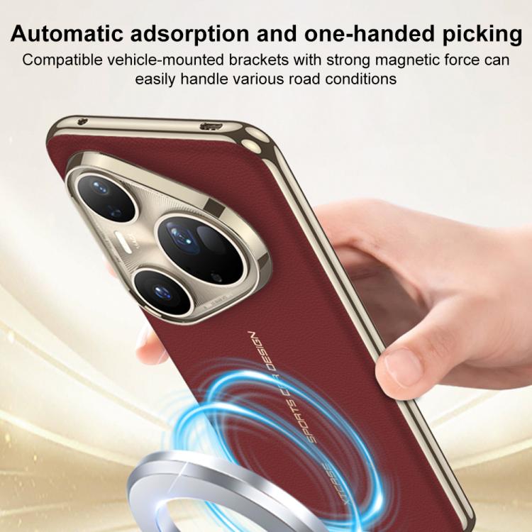 For Huawei Pura 80 Ultra 5G GKK Electroplated Plain Leather Magnetic Phone Case