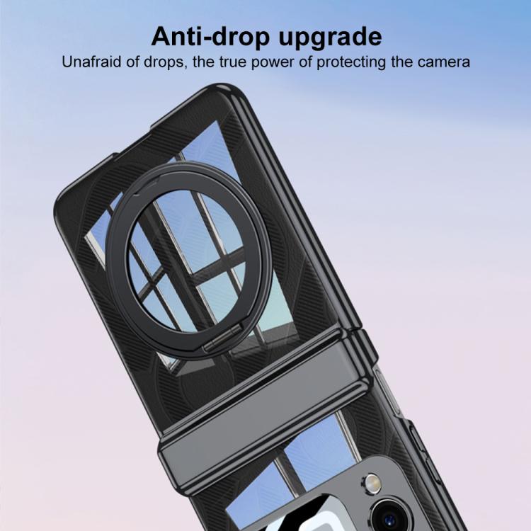 For Huawei nova Flip GKK Folding Magnetic Hinge Phantom Phone Case with Rotating Stand