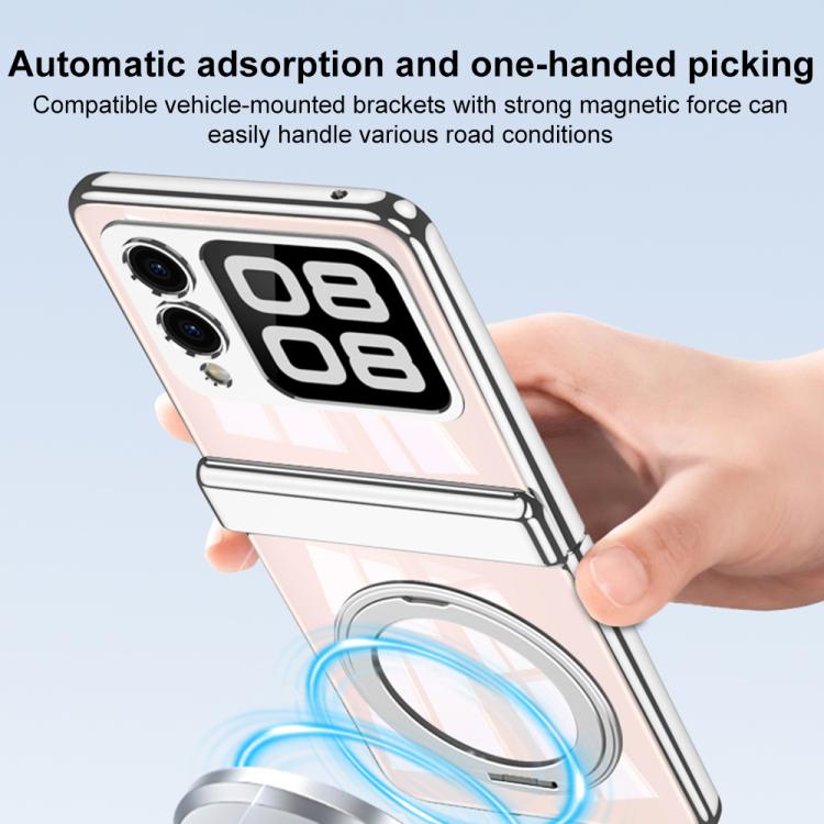 For Huawei nova Flip GKK Folding Magnetic Hinge Phantom Phone Case with Rotating Stand