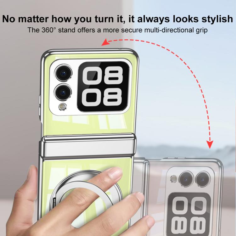 For Huawei nova Flip GKK Folding Magnetic Hinge Phantom Phone Case with Rotating Stand