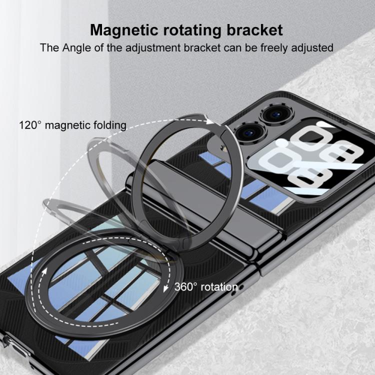 For Huawei nova Flip GKK Folding Magnetic Hinge Phantom Phone Case with Rotating Stand