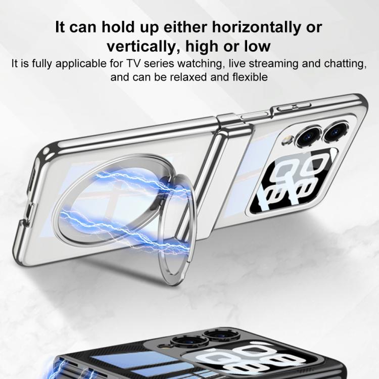 For Huawei nova Flip GKK Folding Magnetic Hinge Phantom Phone Case with Rotating Stand
