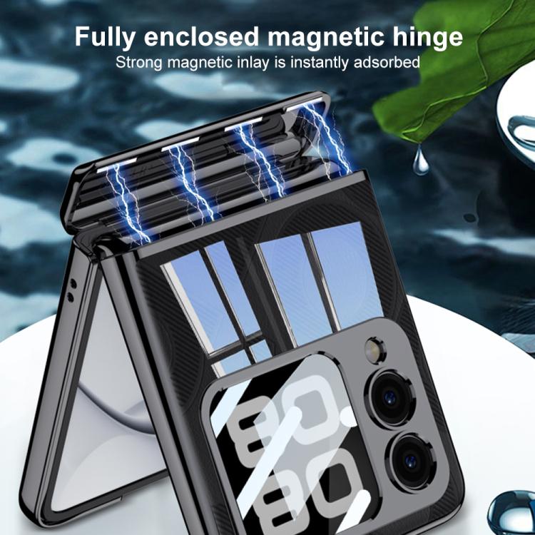 For Huawei nova Flip GKK Folding Magnetic Hinge Phantom Phone Case with Rotating Stand