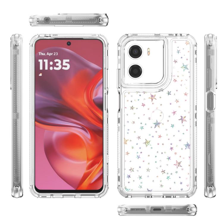 For Motorola Moto G05 / G15 / E15 Transparent Acrylic Laser Paper Phone Case