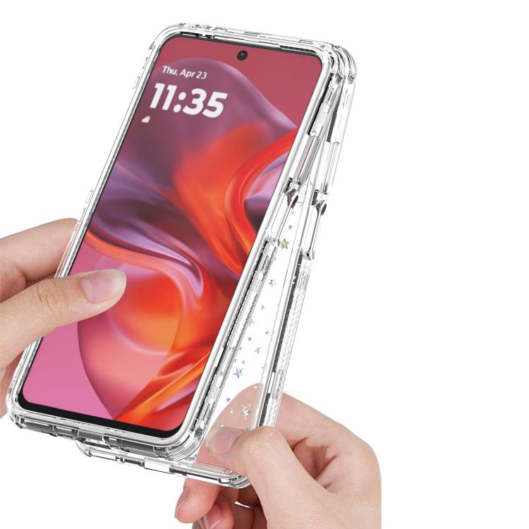 For Motorola Moto G05 / G15 / E15 Transparent Acrylic Laser Paper Phone Case