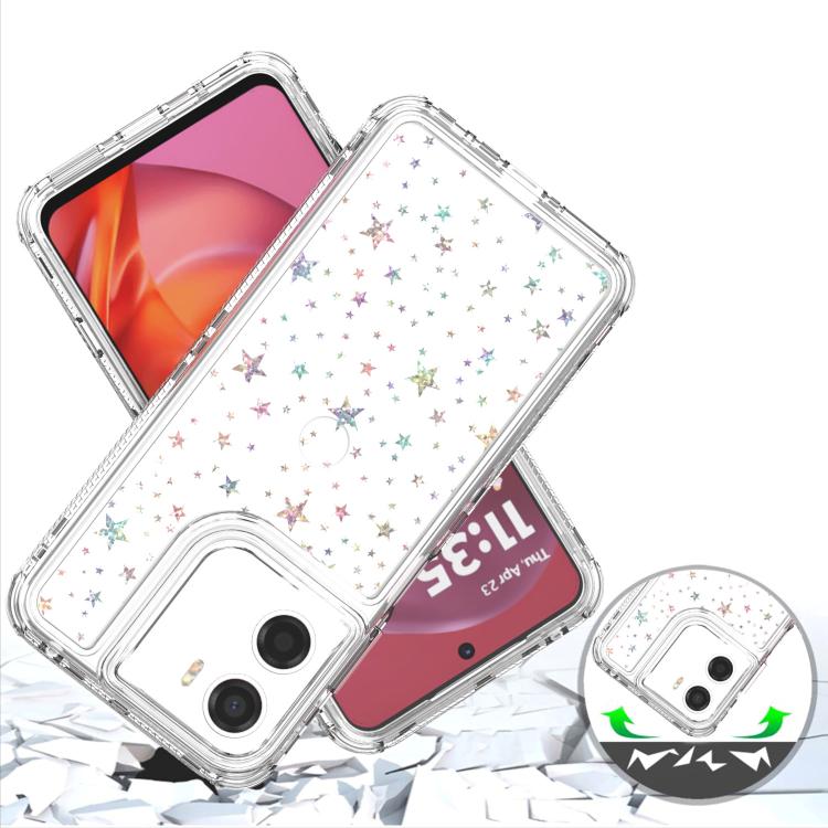 For Motorola Moto G05 / G15 / E15 Transparent Acrylic Laser Paper Phone Case