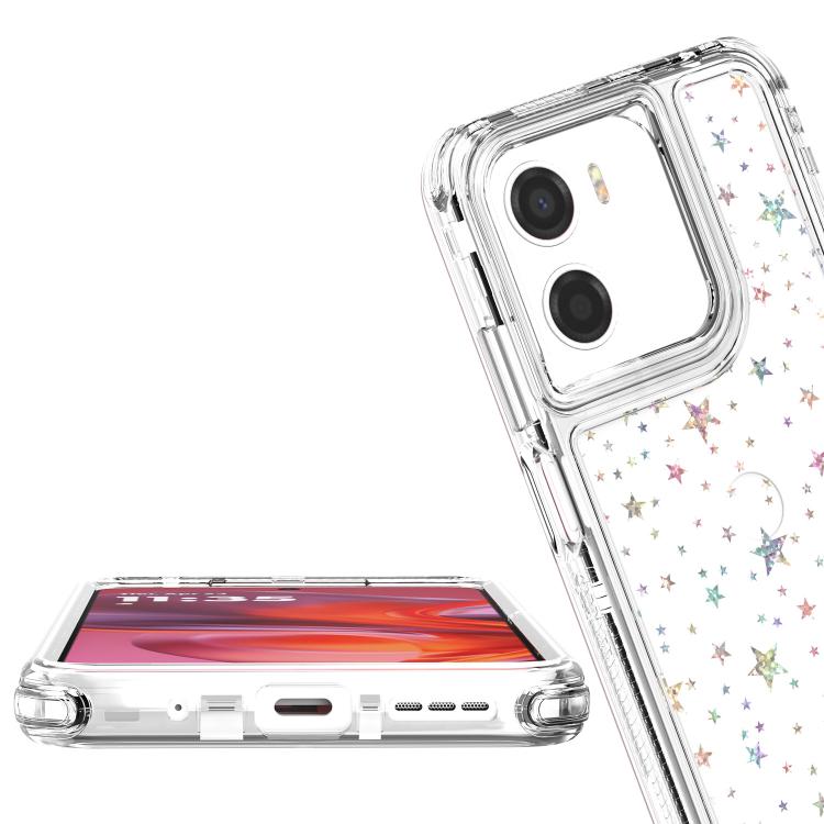 For Motorola Moto G05 / G15 / E15 Transparent Acrylic Laser Paper Phone Case