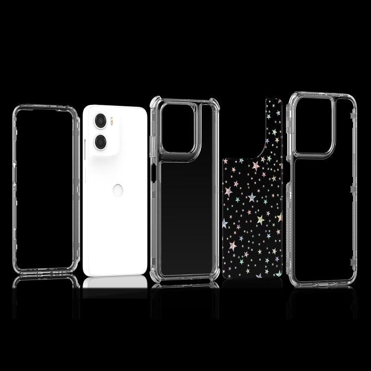 For Motorola Moto G05 / G15 / E15 Transparent Acrylic Laser Paper Phone Case