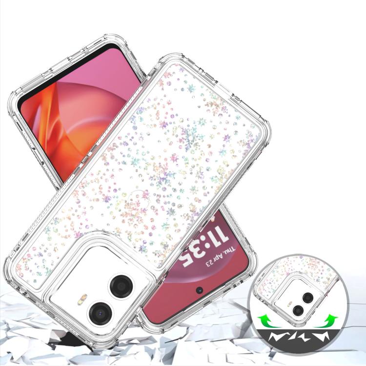 For Motorola Moto G05 / G15 / E15 Transparent Acrylic Laser Paper Phone Case
