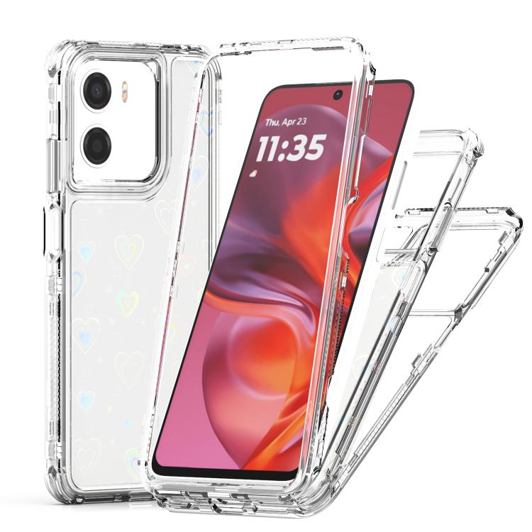 For Motorola Moto G05 / G15 / E15 Transparent Acrylic Laser Paper Phone Case