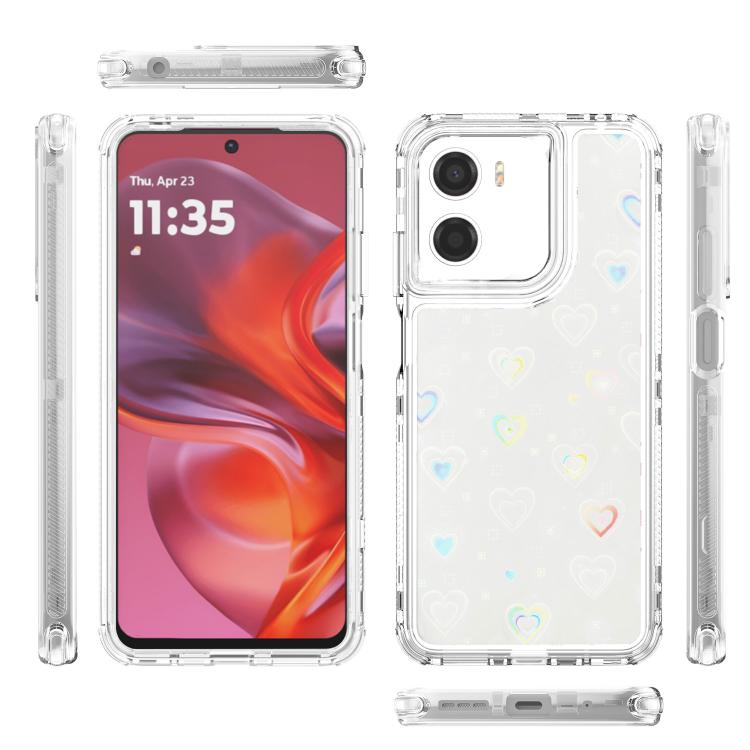 For Motorola Moto G05 / G15 / E15 Transparent Acrylic Laser Paper Phone Case