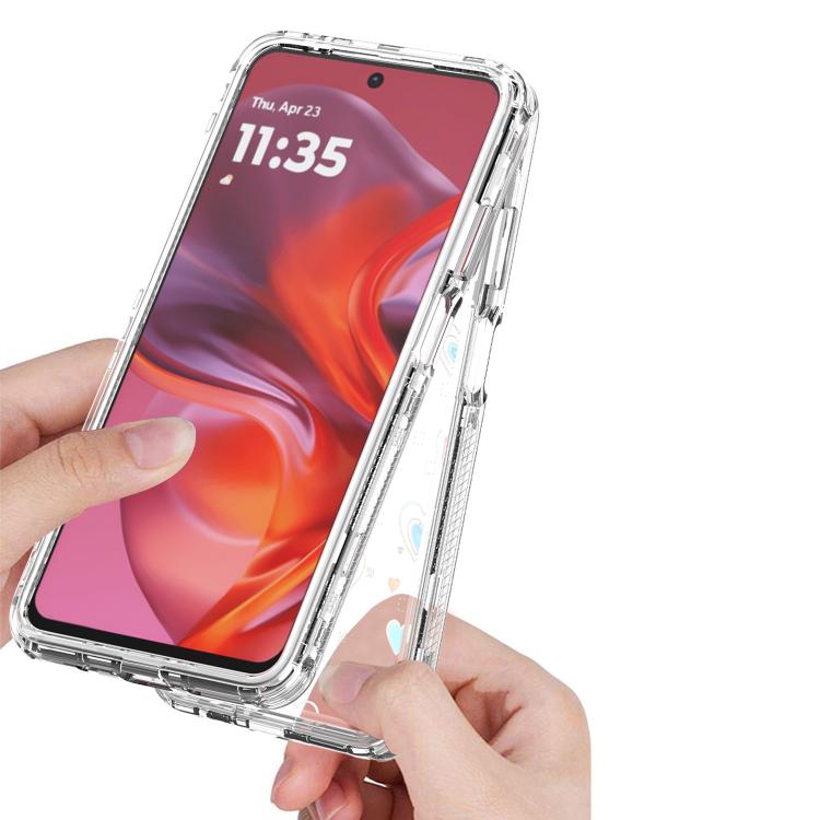 For Motorola Moto G05 / G15 / E15 Transparent Acrylic Laser Paper Phone Case