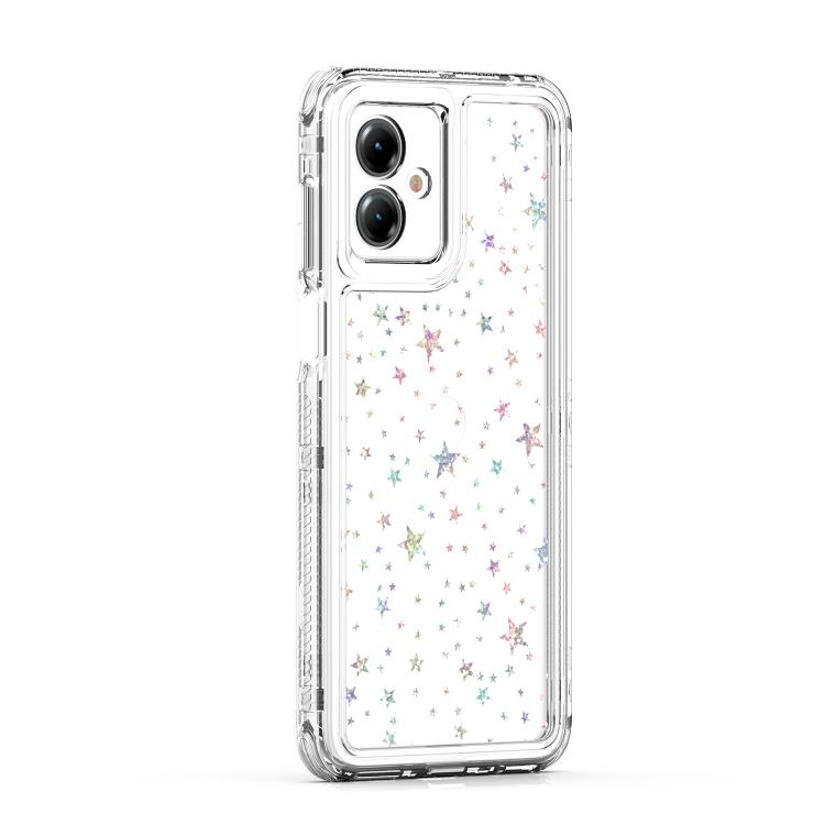 For Motorola Moto G14 Transparent Acrylic Laser Paper Phone Case