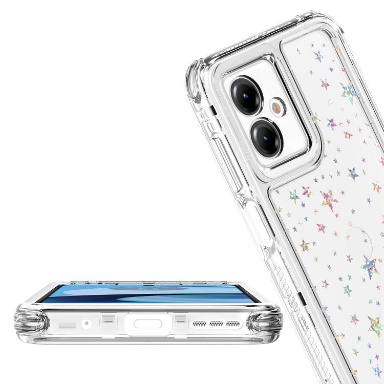 For Motorola Moto G14 Transparent Acrylic Laser Paper Phone Case