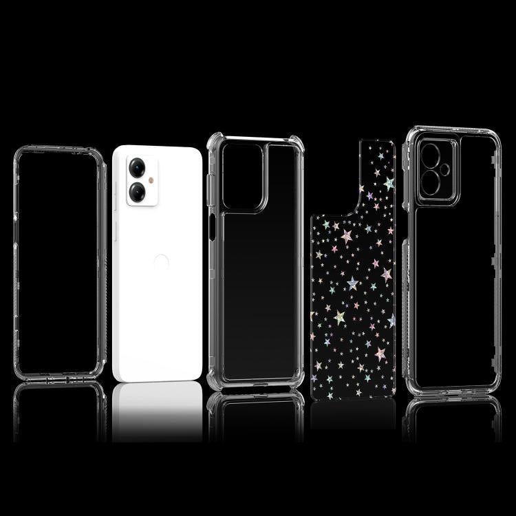 For Motorola Moto G14 Transparent Acrylic Laser Paper Phone Case