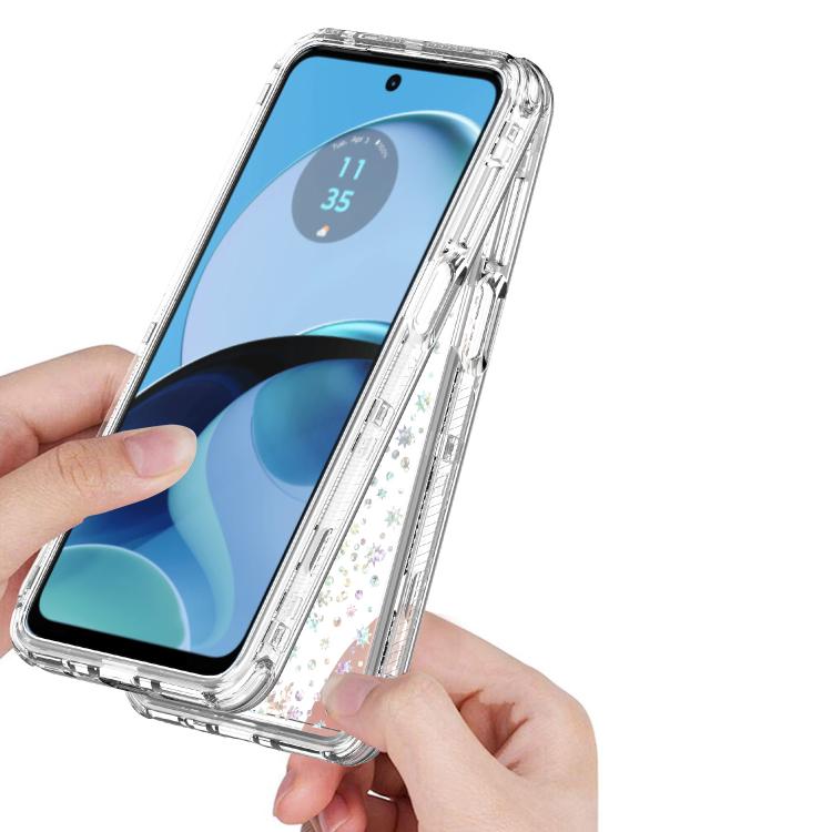 For Motorola Moto G14 Transparent Acrylic Laser Paper Phone Case