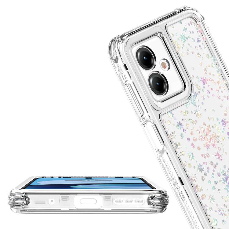 For Motorola Moto G14 Transparent Acrylic Laser Paper Phone Case