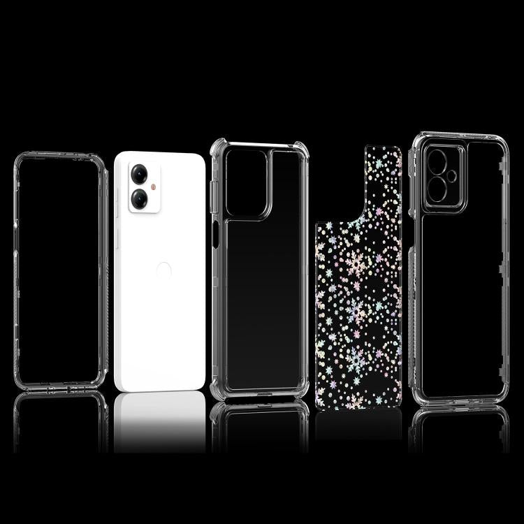 For Motorola Moto G14 Transparent Acrylic Laser Paper Phone Case