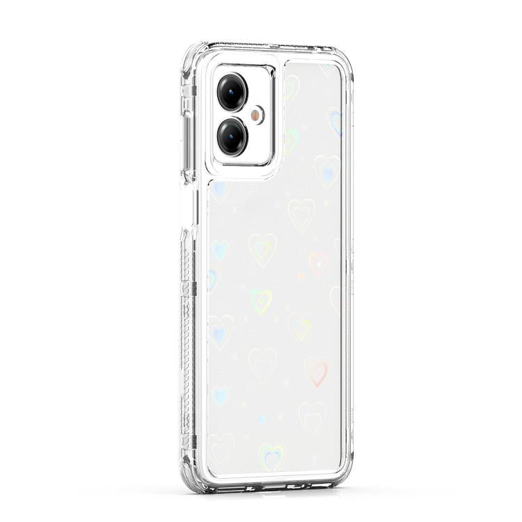 For Motorola Moto G14 Transparent Acrylic Laser Paper Phone Case