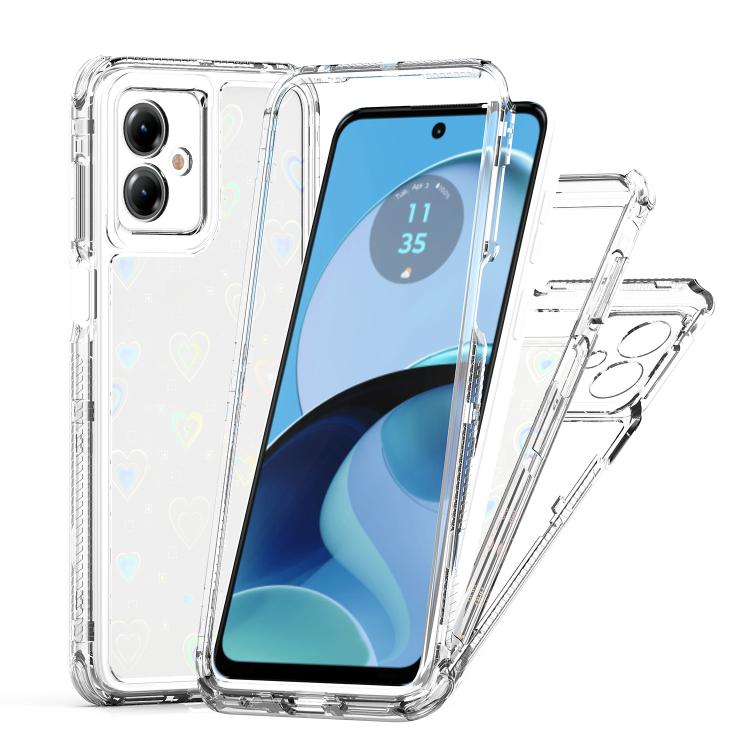 For Motorola Moto G14 Transparent Acrylic Laser Paper Phone Case