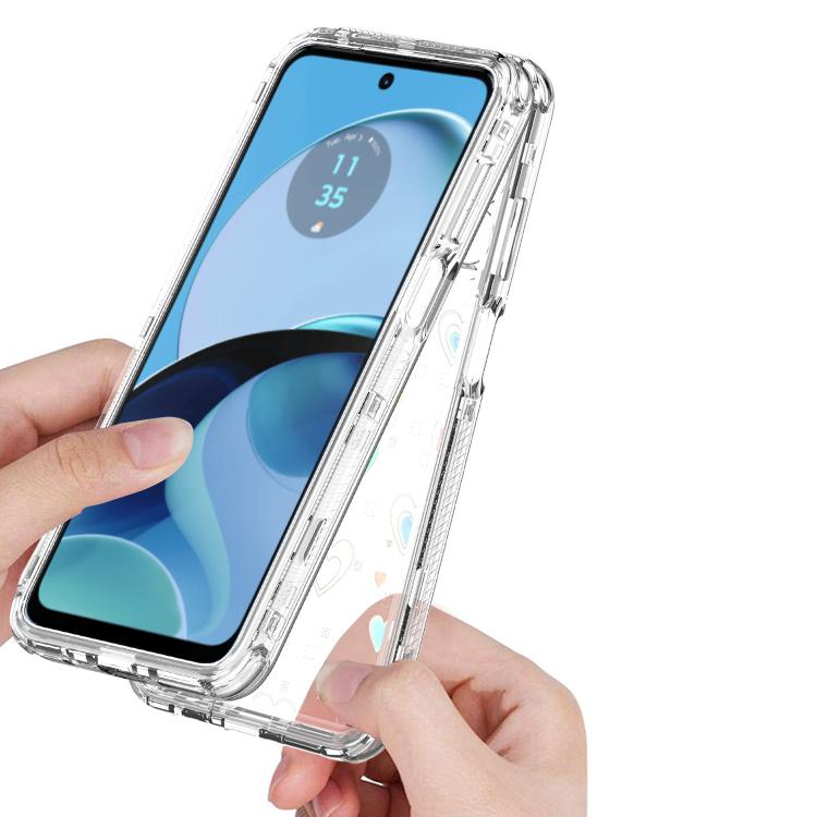 For Motorola Moto G14 Transparent Acrylic Laser Paper Phone Case