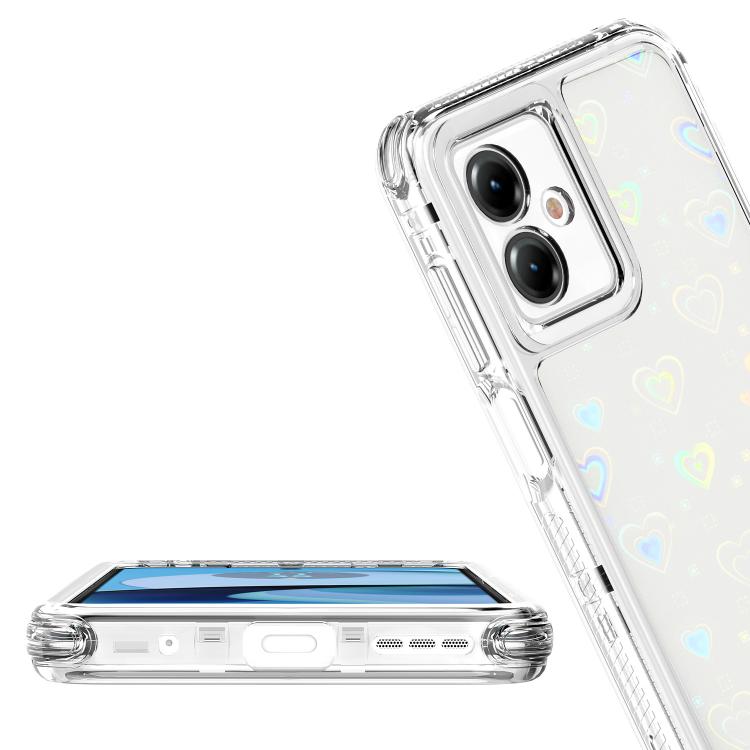For Motorola Moto G14 Transparent Acrylic Laser Paper Phone Case
