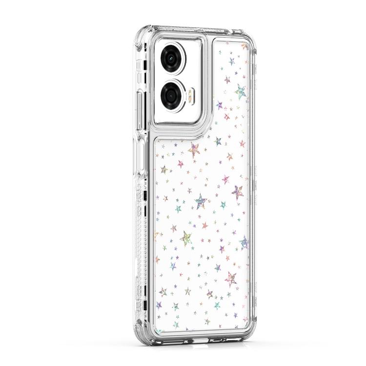 For Motorola Moto G24 Power 4G Transparent Acrylic Laser Paper Phone Case