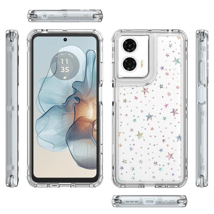 For Motorola Moto G24 Power 4G Transparent Acrylic Laser Paper Phone Case