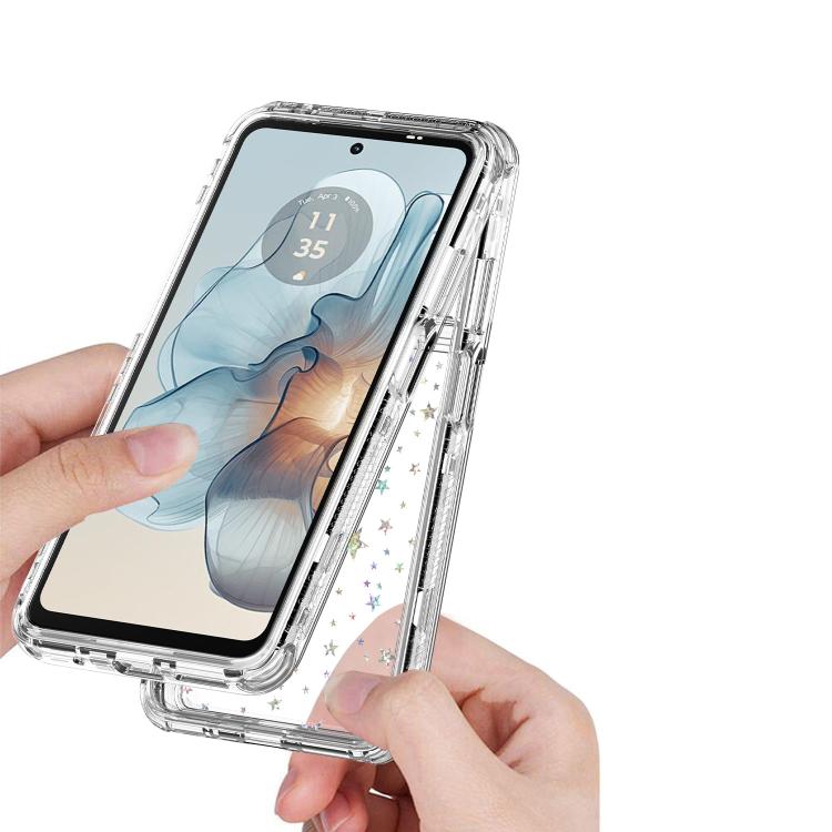 For Motorola Moto G24 Power 4G Transparent Acrylic Laser Paper Phone Case