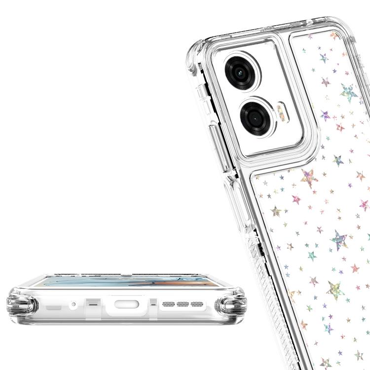 For Motorola Moto G24 Power 4G Transparent Acrylic Laser Paper Phone Case