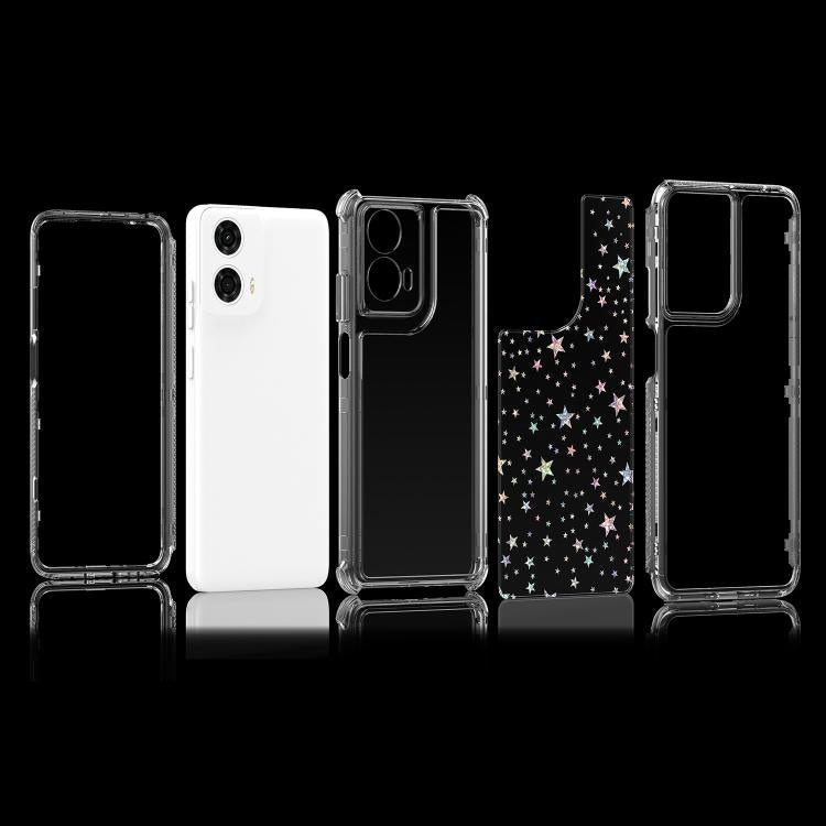 For Motorola Moto G24 Power 4G Transparent Acrylic Laser Paper Phone Case